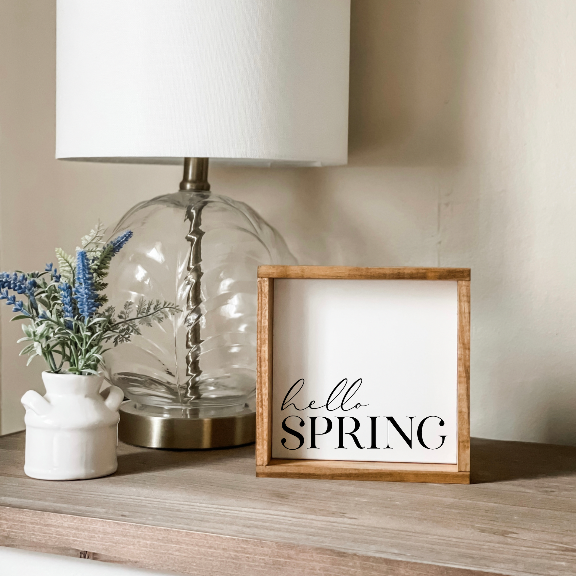 Hello Spring sign.