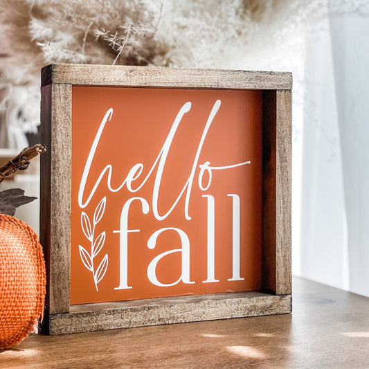 Hello fall sign. Perfect for a tiered tray design or fall counter top decor.