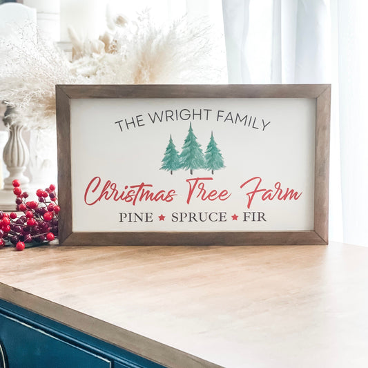 Personalized Christmas Tree Farm sign.