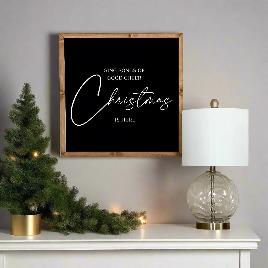 Sing songs of good cheer Christmas is here. Christmas wall decor.