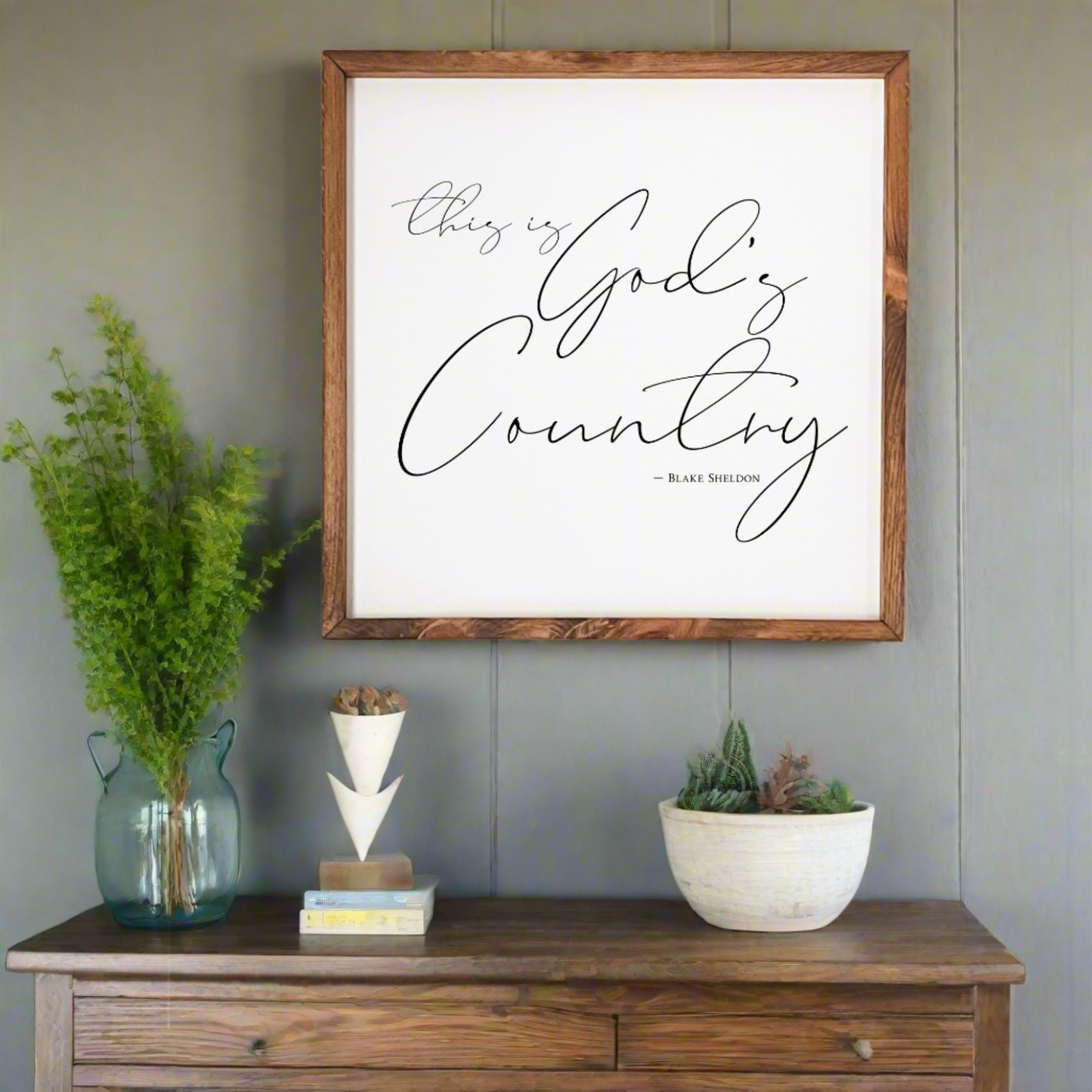 This is God's country lyrical quote sign. Country music wall decor.