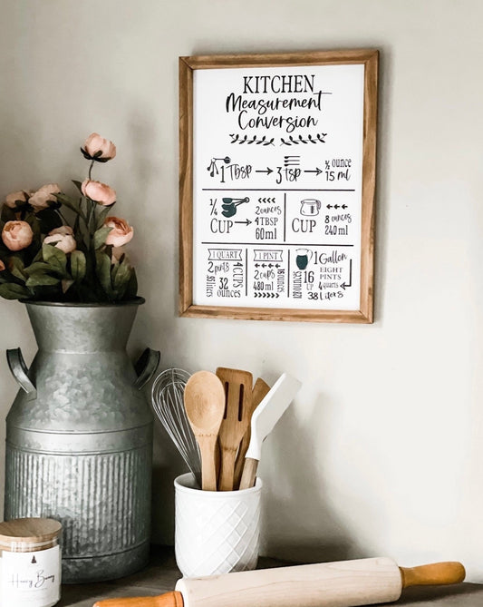 Kitchen Measurement Conversion sign. The perfect gift for any baker!